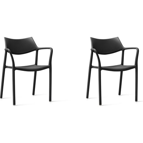 Resol SPLASH AIRE Set 2 Silla Con Brazos Interior, Exterior Negro