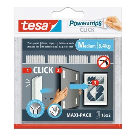 Klebeband tesa powerstrips - medium 16x2 Pack mit 6 (1/2)