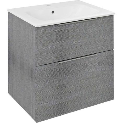 Sapho Cirasa - Mobile lavabo, 59x64x46 cm, 2 cassetti, rovere argentato CR601-1111