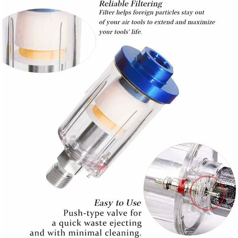GP Filtre Séparateur Huile-Eau pour Pistolet à Peinture Compresseur d'Air MNS (1/4)