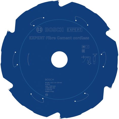Bosch EXPERT Fibre Cement cordless Circular Saw Blade 216 x 2/1.4 x 30mm T6 (1/5)