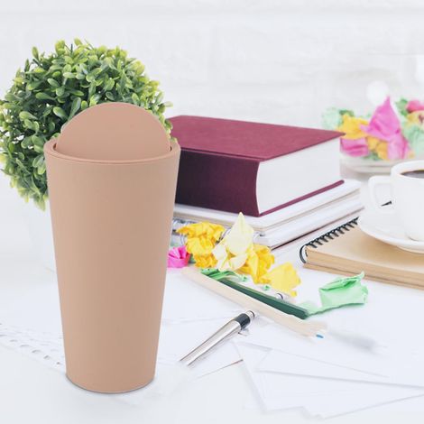 Mini-Büro-Papierkorb mit Schwingdeckel, khakifarben (1/5)