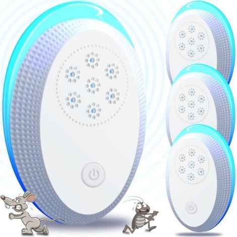 Anti Moustique Ultrason Prise, 4 Paquets Appareil Repulsif Souris Efficace pour Repousser Les Rats, Les araignées, Les moustiques (1/3)