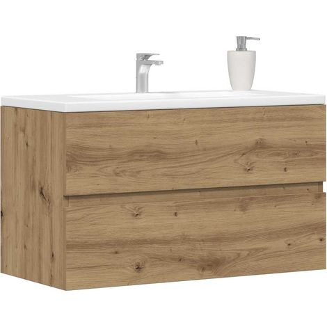 vidaXL Waschbeckenunterschrank Artisan-Eiche 90x38,5x45 Holzwerkstoff