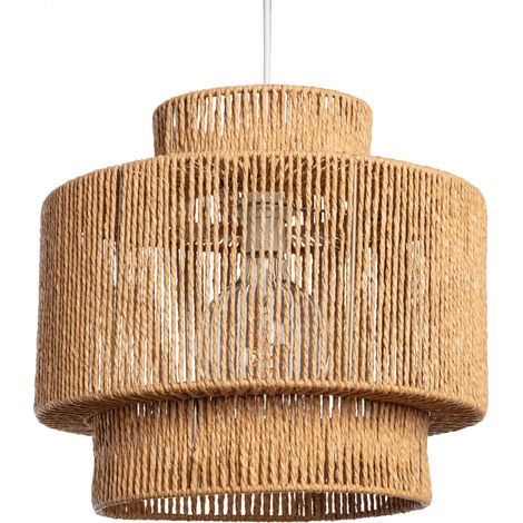 – Suspension papier tressé Kena – Dimensions 1675x400x400mm – Ampoule E27 – Protection IP20 pour intérieur – Câble réglable (1/5)