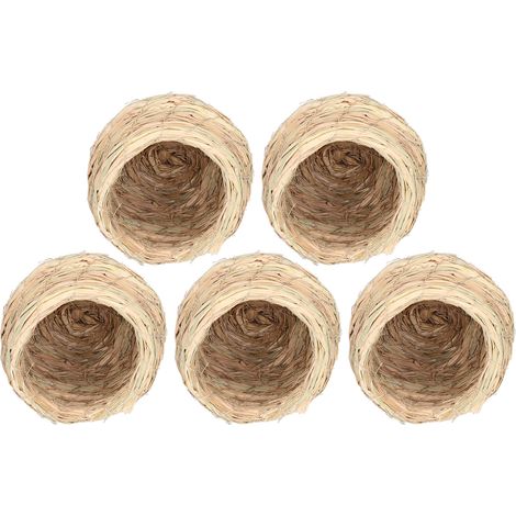 5-teiliges Set, 12 cm Stroh-Simulations-Vogelbrutplatz-Dekoration, Papageienzuchthaus (1/5)
