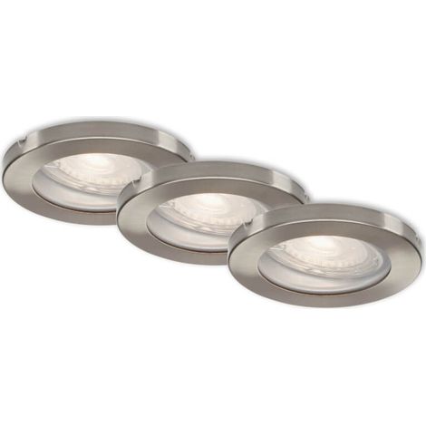 Set de 3 empotrables Ø 8,5 cm GU10 5W 400lm níquel mate