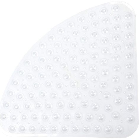GROOFOO Sector Tapis de douche en caoutchouc antidérapant pour coin douche ou baignoire Bleu transparent 54 x 54 cm - Transparent (1/5)