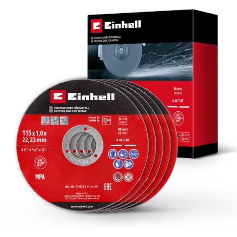 Set 5 Pezzi. Dischi da Taglio Ø Mm 115 x 1 0 20 Confezioni Einhell (1/5)