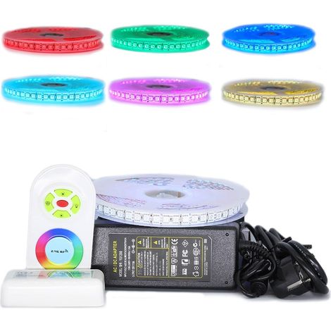 Sysled – Ruban LED 5050 RGB IP65 – 5 mètres – 120 LED/m – 20 W/m – 1560 lumens – Installation sécurisée avec profilés aluminium (1/4)