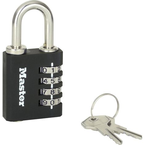 MASTER LOCK Zahlenschloss Zinc 40mm Sicherheitsnotschlüssel
