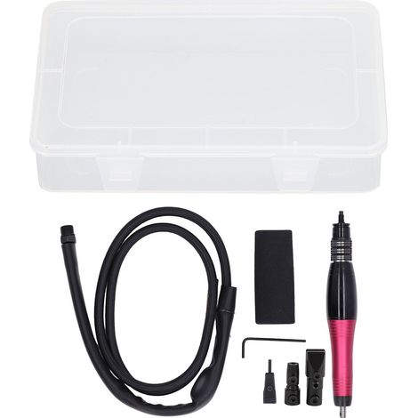 Kit ponceuse pneumatique rouge avec mandrin hexagonal, clé, joint et protection mousse - Ensemble outil à air comprimé (1/5)