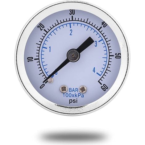 Manometre Pression, 0-60 psi 0-4 bar Filetage BSPT 1/8" Jauge de Pression d'eau pour Eau Huile Gaz (1/5)