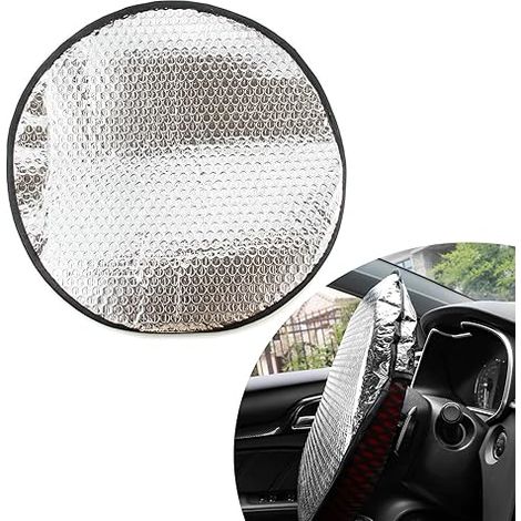 Parasoleil de volant universel réfléchissant pour voiture, protection pare-soleil anti-chaleur pour SUV, berline, camion, argenté (1/5)