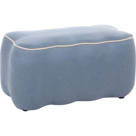 Bench Light Blue Fabric Upholstery Rectangular 69 x 38 Footstool Accent Decoration Living Room Bedroom JUNO (1/5)