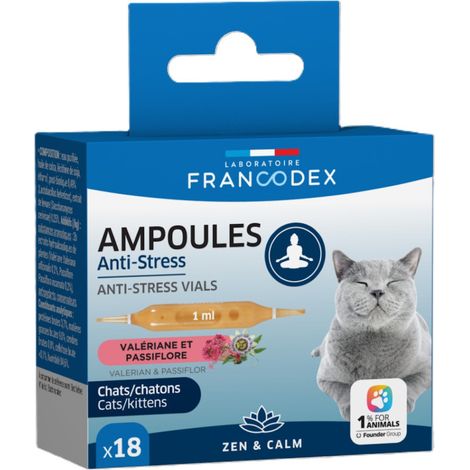 Ampoules Anti-Stress 18 x 1 ml pour Chatons et Chats - Francodex (1/2)