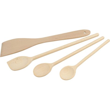 Set de 4 ustensiles de cuisine en bois naturel (1/5)