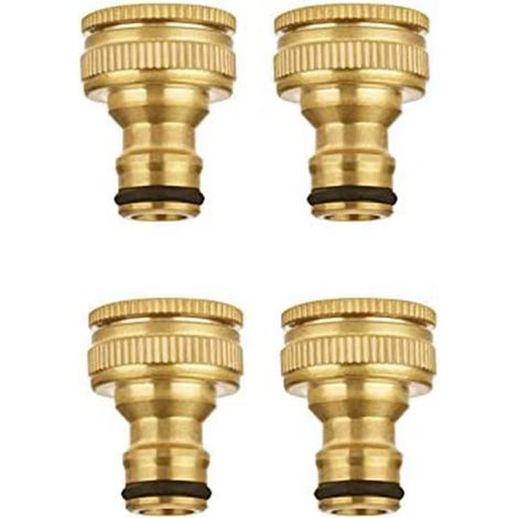 Raccord en Y en laiton massif à 4 voies avec vannes d'arrêt 3/4 pouce - Kit d'arrosage de jardin
