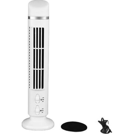Quiet Bladeless Tower Fan – 90° Oscillation – USB Powered – Compact and Portable – For Home and Office – 34 dB (1/5)