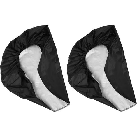 Housse de Protection pour Pneus de Remorque 2 Pièces en Tissu Noir (1/5)