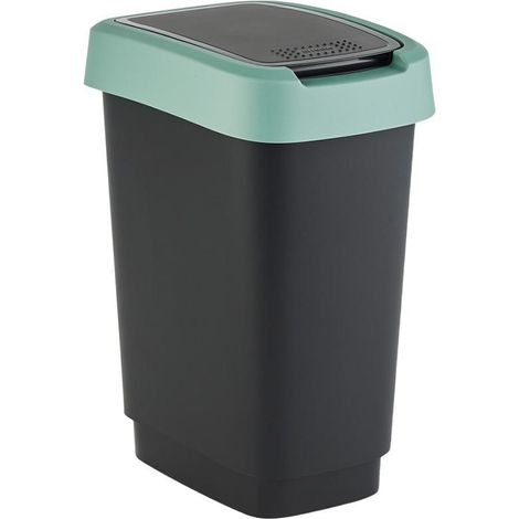 Rotho Swingeimer Twist 50 L schwarz misletoe green Mülleimer