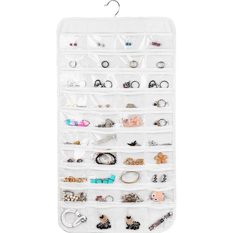 80 bolsitas transparentes para exhibir joyas, organizador colgante para joyas, organizador grande para joyas. (1/4)