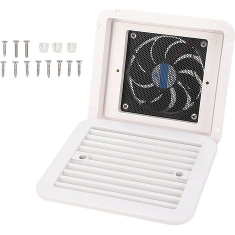 Ortviai Ventilateur d'extraction latéral 12 V pour camping-car – 205 x 185 mm, 3,6 W, en ABS résistant