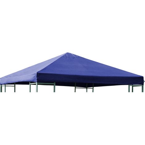 Ersatzdach für Metall- und Alupavillon 3x3 Meter dunkelblau, wasserdicht PVC-beschichtet (1/2)