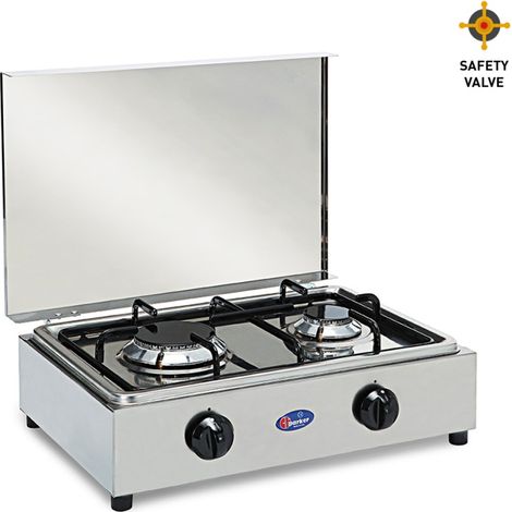 Cuisinière Parker CF acier inoxydable 2 brûleurs 4 kW (1/5)