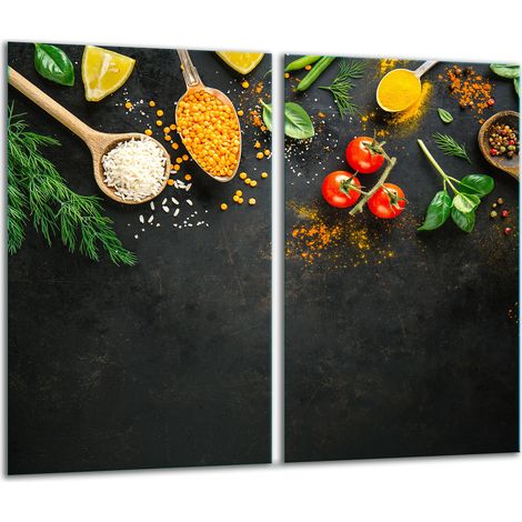 Planche à découper en verre 2x 30x52 épices (1/5)