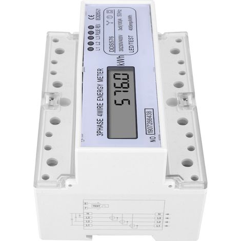 DDS576 Wattstundenzähler mit LCD-Anzeige, 3-phasig, 4-adrig, 7P, 380 V, Stromzähler (1/5)