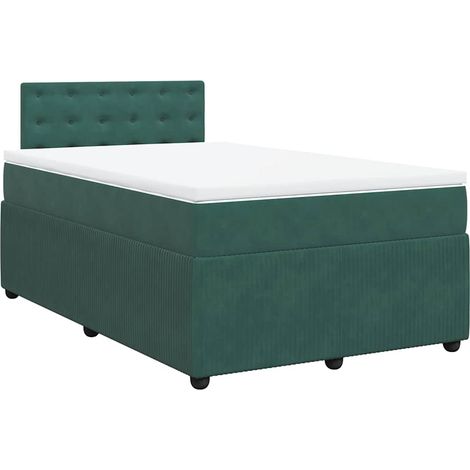 Sommier à lattes de lit avec matelas vert foncé 120x190 cm vidaXL (1/5)