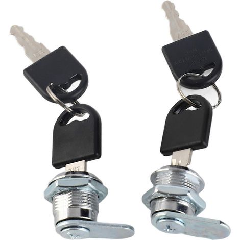 2 verrous à came cylindriques anticorrosion avec 4 clés pour tiroir de boîte à outils (1/5)