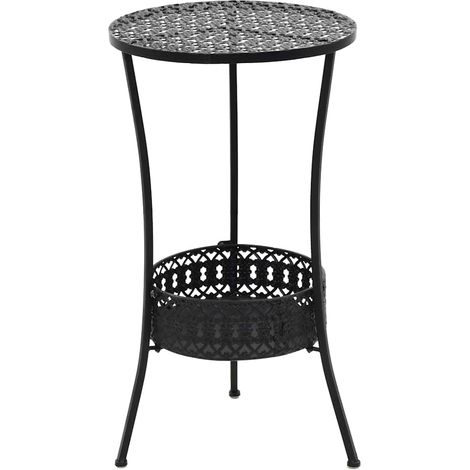 Table de bistro Table haute - Table d'appoint Noir 40x70 cm Métal BV602466 - BonneVie (1/5)