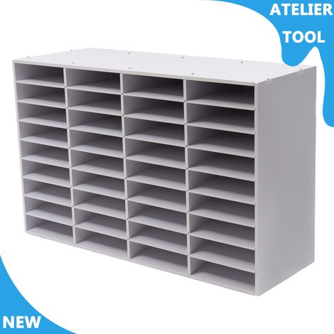 ATELIER 36-compartiments littérature organisateur PVC tableau de bureau porte-fichier boîte aux lettres de bureau 100x30x61cm (1/5)