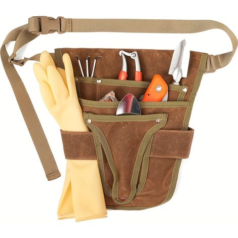 Sac banane multifonctionnel pour outils de jardinage - toile résistante - sac à outils - portable - rangement multi-poches (1/5)