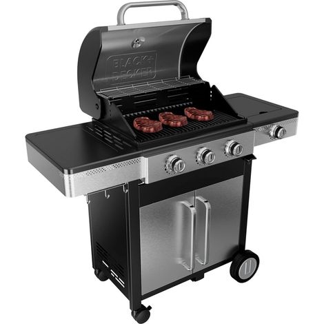 Barbecue à gaz sur pied 3 feux 10.8kw - Black+decker - BXOG12950F (1/2)