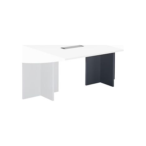 Extension blanche pour table modulable avec Top Access intégré pieds croix Essens - Piètement anthracite - Maxiburo