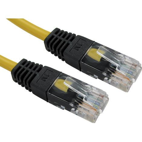 Câble Ethernet catégorie 5e UTP RS PRO, Jaune, 1m PVC Avec connecteur Droit ( Prix pour 1 )