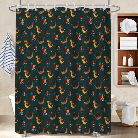 Rideau douche imperméable polyester 180x180 résistant rideau imperméable pour salle de bain avec baignoire (1/5)