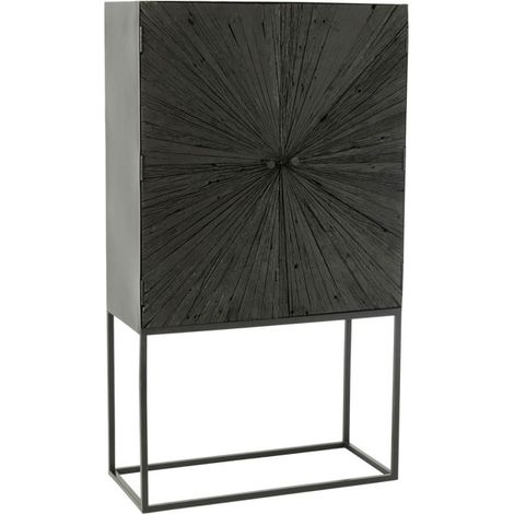 Commode 2 Portes en Bois "Shanil" 162cm Noir (1/5)