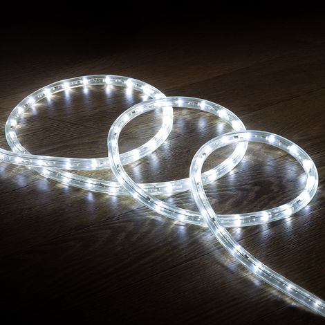 Manguera LED Redonda 220V AC 36 LED/m Blanco Frío IP65 a Medida Corte cada 100 cm 50 m
