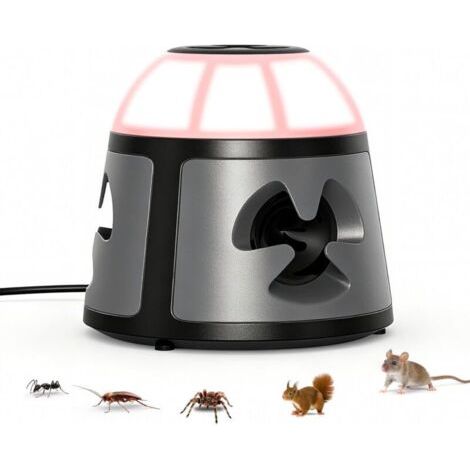 Ultrason Souris et Rats 360°, 4 Modes Répulsif Souris avec Lumière Clignotante, 600 M² Répulsifs Anti-Taupes Anti Souris Plug in, Extérieur Intérieur pour Rongeurs, Araignées, Cafards, Mites