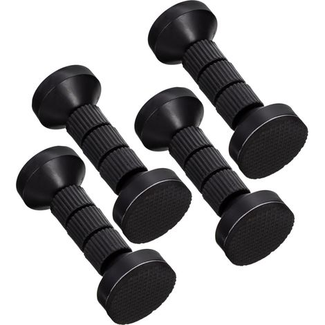 Ahlsen Pieza Herramienta de gancho fijo telescópico a prueba de golpes Montaje en pared Marco de cama ajustable Tapones para cabecera Fijador de cabecera de cama roscado Anti-3-3.5 "Negro (1/4)
