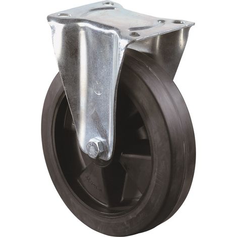 Rotella a botte D.100mm Trgf.140kg Piastra in gomma elastica L104xB80mm