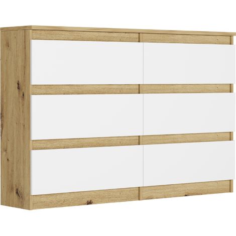 Schmale Kommode mit Schubladen Artisan Mix Weiß 120 x 30 cm - Modern R120