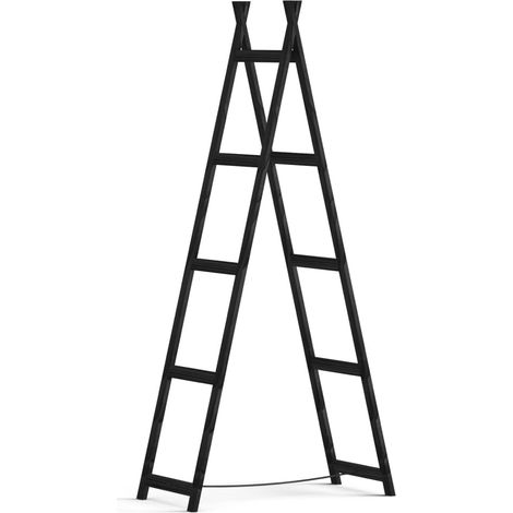 Échelle étagère en bois teinté noir 166cm (1/5)
