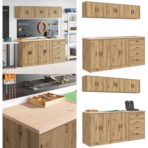 vidaXL Garagenschränke 6 Stk. Artisan-Eiche Holzwerkstoff (1/5)