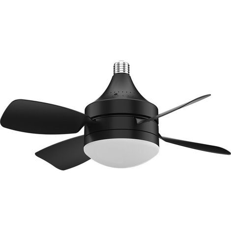 Petit Ventilateur de Plafond avec Lampe avec Télécommande, E27 Ventilateur Silencieux Amovible Avec Tige D'extension (1/4)