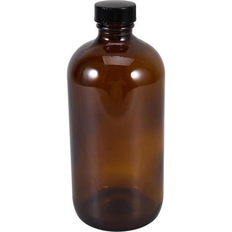 Bouteille de Produits Chimiques 500ml en Verre Brun  Récipient Vide Rechargeable, Stockage Sûr, Étanchéité Fiable pour Liquides (1/5)